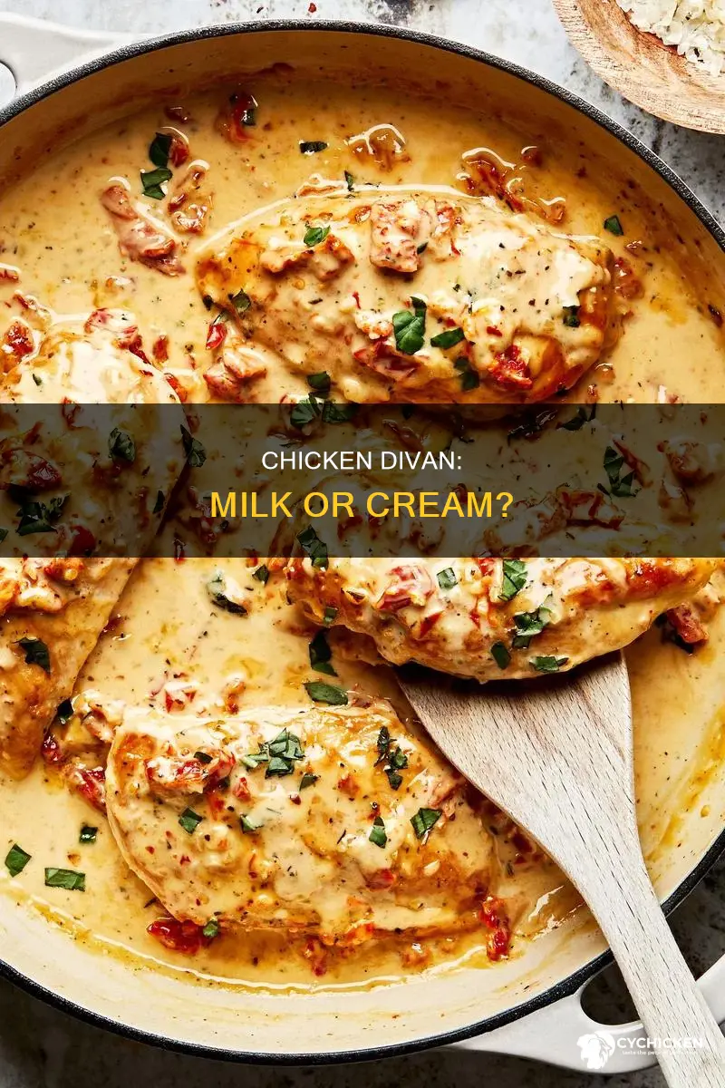 do you put milk or heavy cream in chicken divan