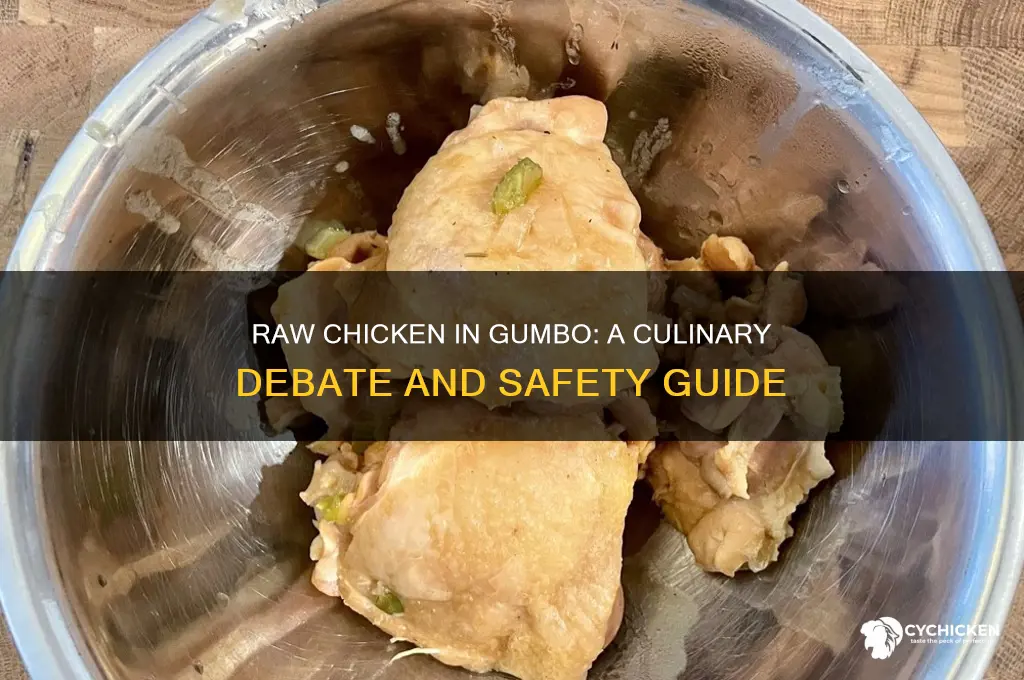 do you put raw chicken in gumbo
