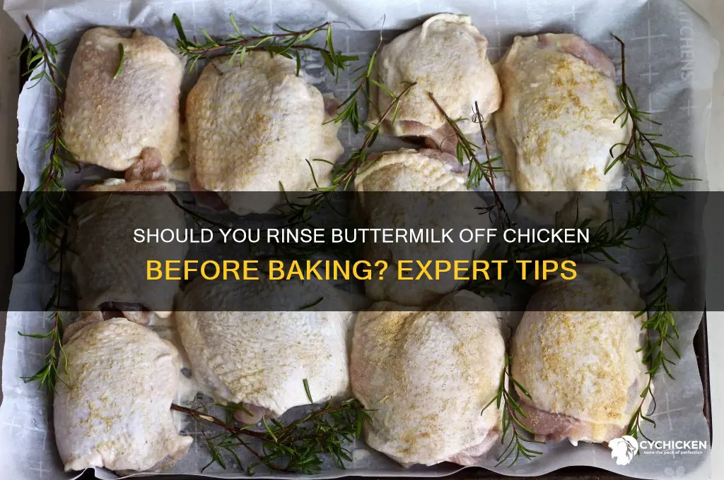 do you rinse buttermilk off chicken before baking