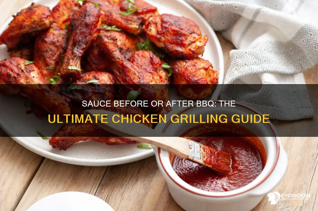 do you sauce chicken before bbqing or after