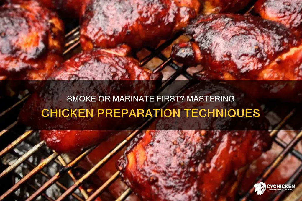 do you smoke chicken first or mariginated