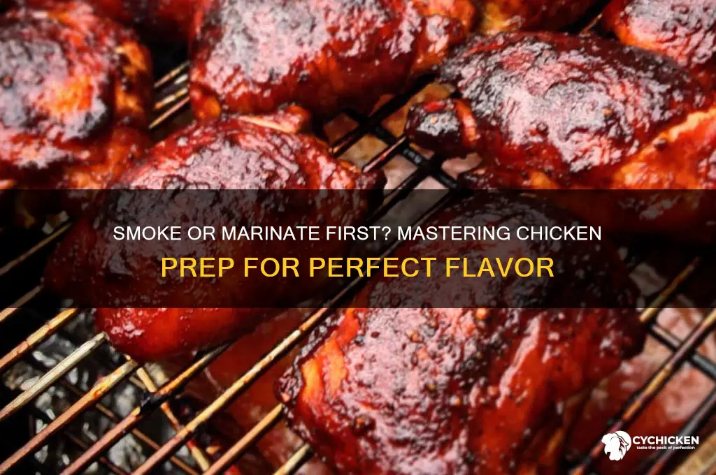 do you smoke chicken first than marinaed