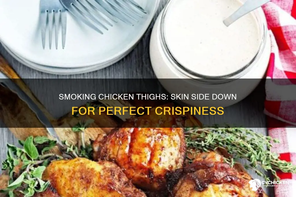 do you smoke chicken thighs skin side down