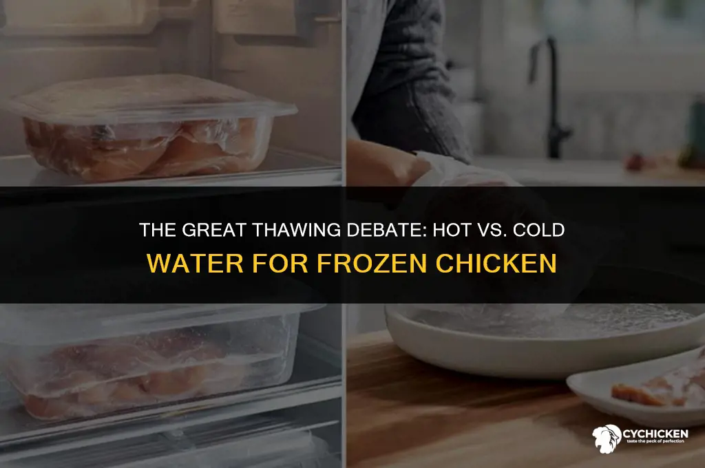 do you thaw frozen chicken in hot or cold water