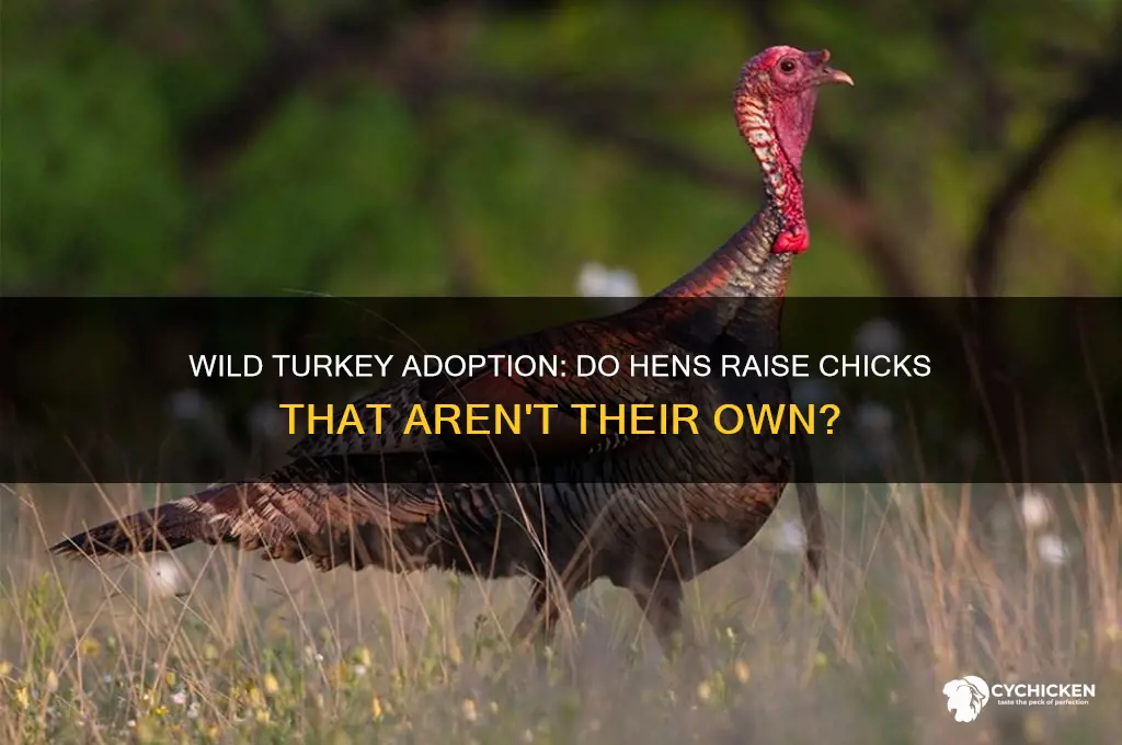 does a wild turkey adopt other hens chick