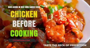 Can Red Chili Sauce's Acids Pre-Cook Chicken Before Heat Application?