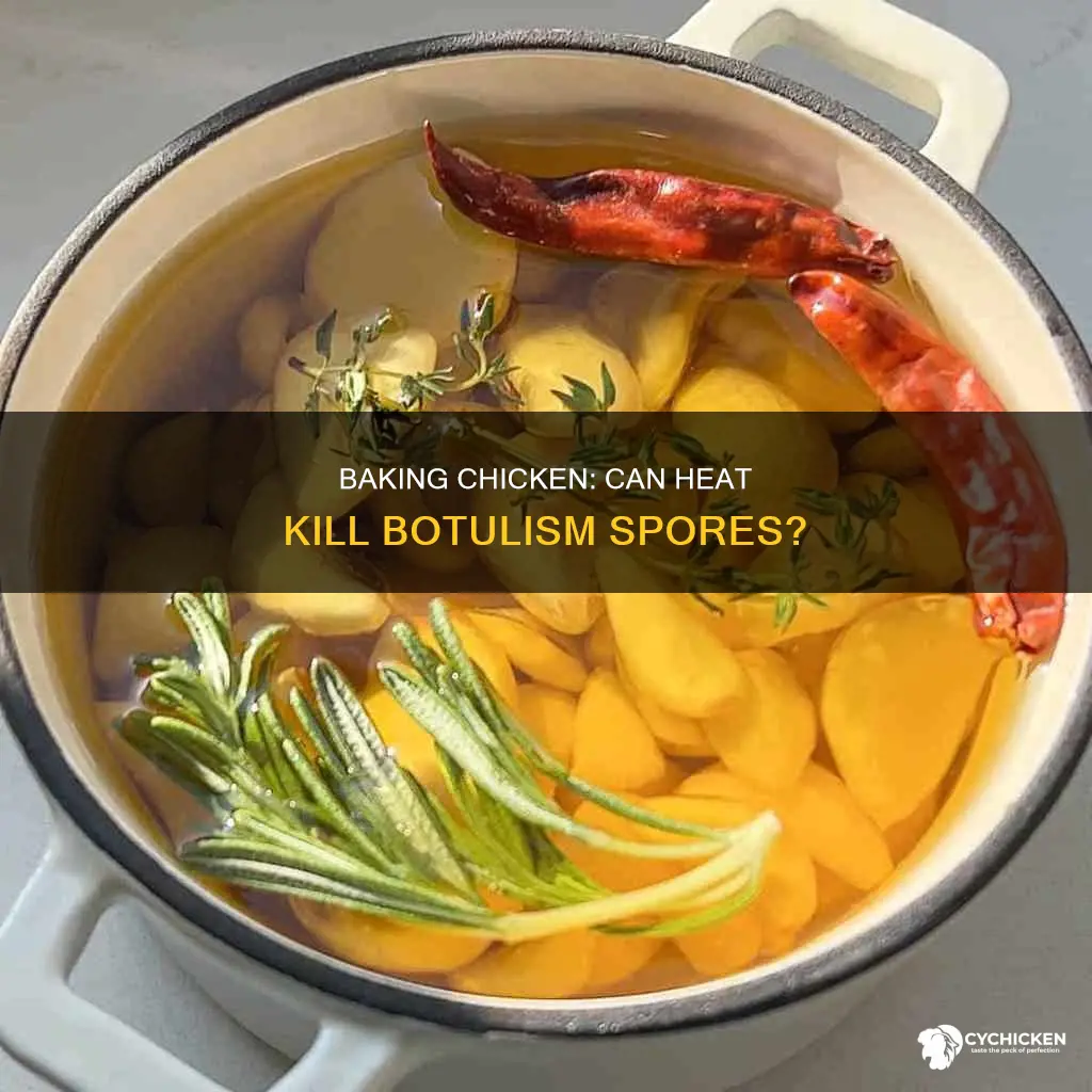 does baking chicken at 350 degrees kill botulism spores