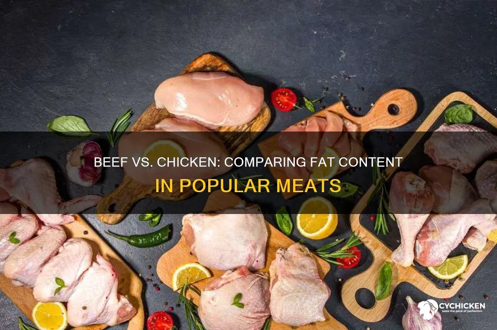 does beef have more fat than chicken