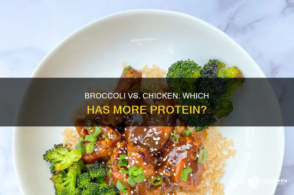 does broccoli have more protein than chicken