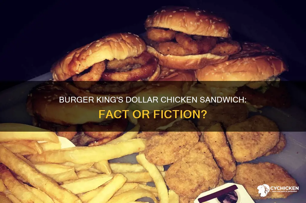 does burger king have a dollar chicken sandwich