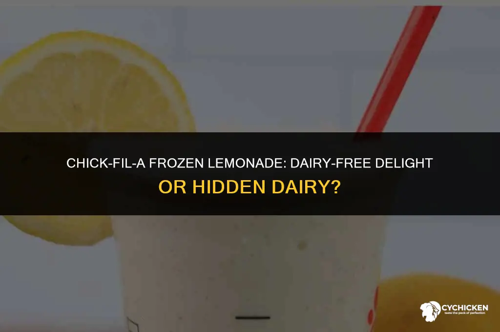 does chick fil a frozen lemonade have dairy