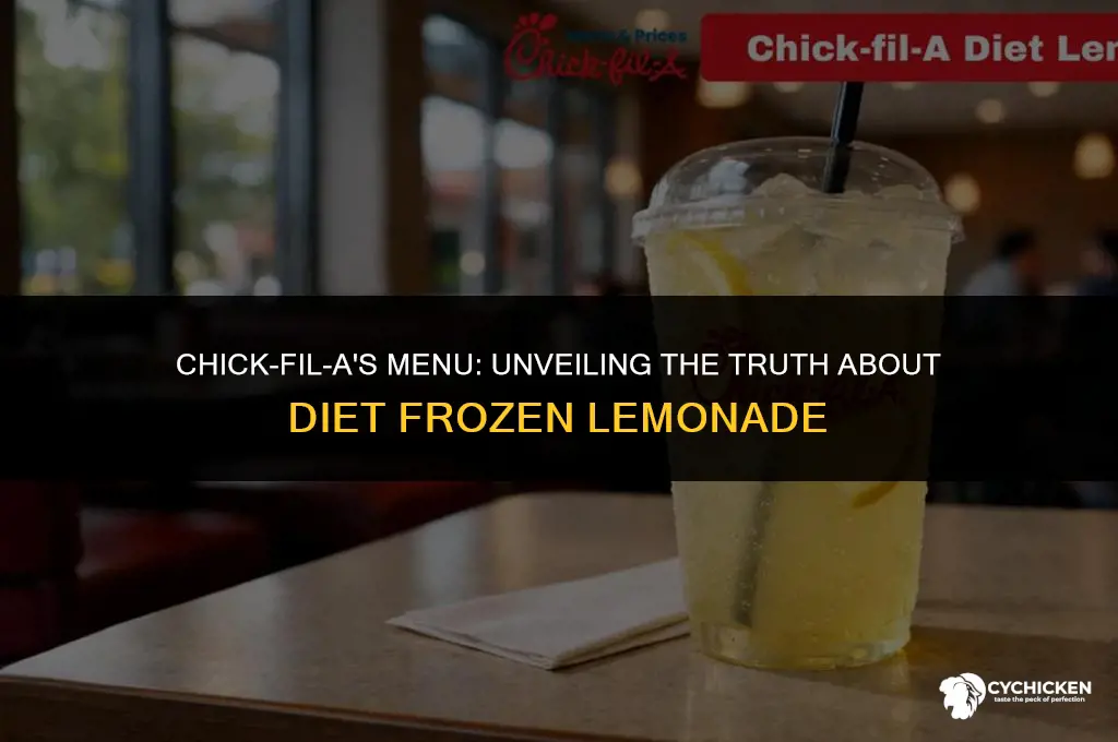 does chick fil a have diet frozen lemonade