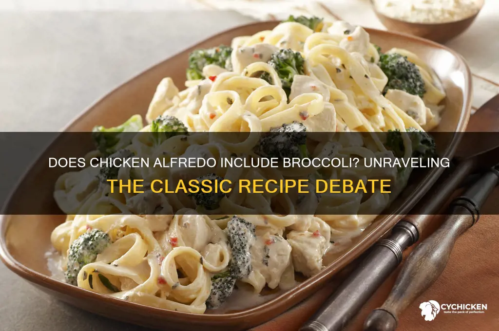 does chicken alfredo have broccoli in it