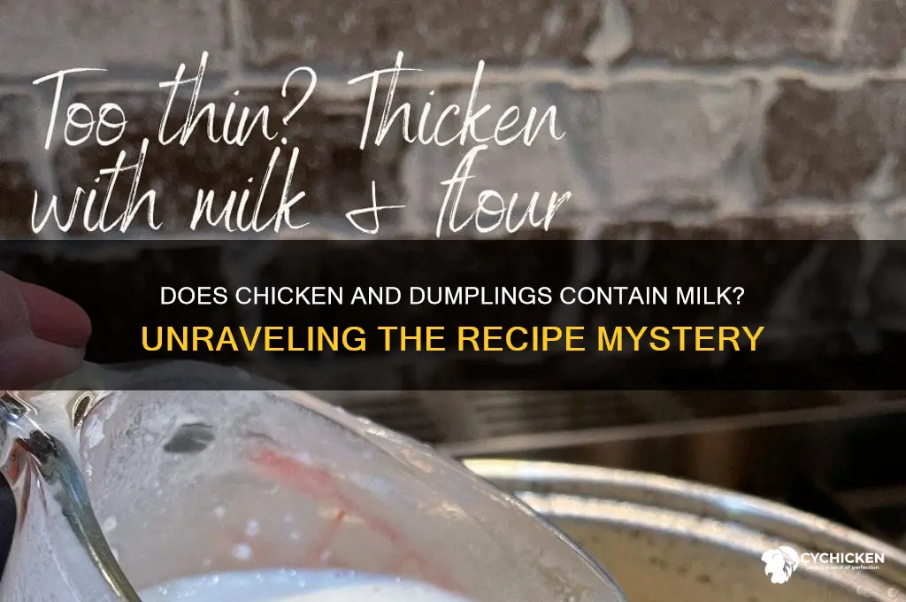 does chicken and dumplings have milk in it