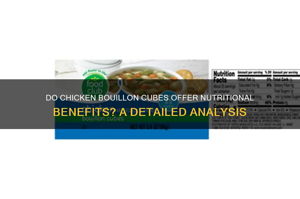 does chicken bouillon cubes have food value
