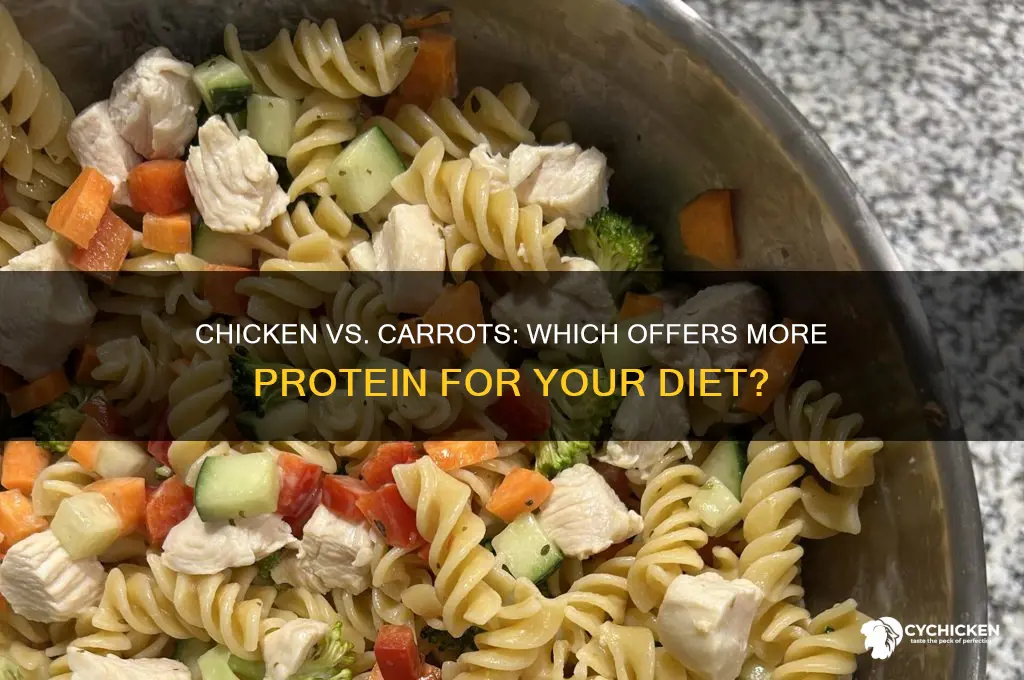 does chicken has more protein than carrots