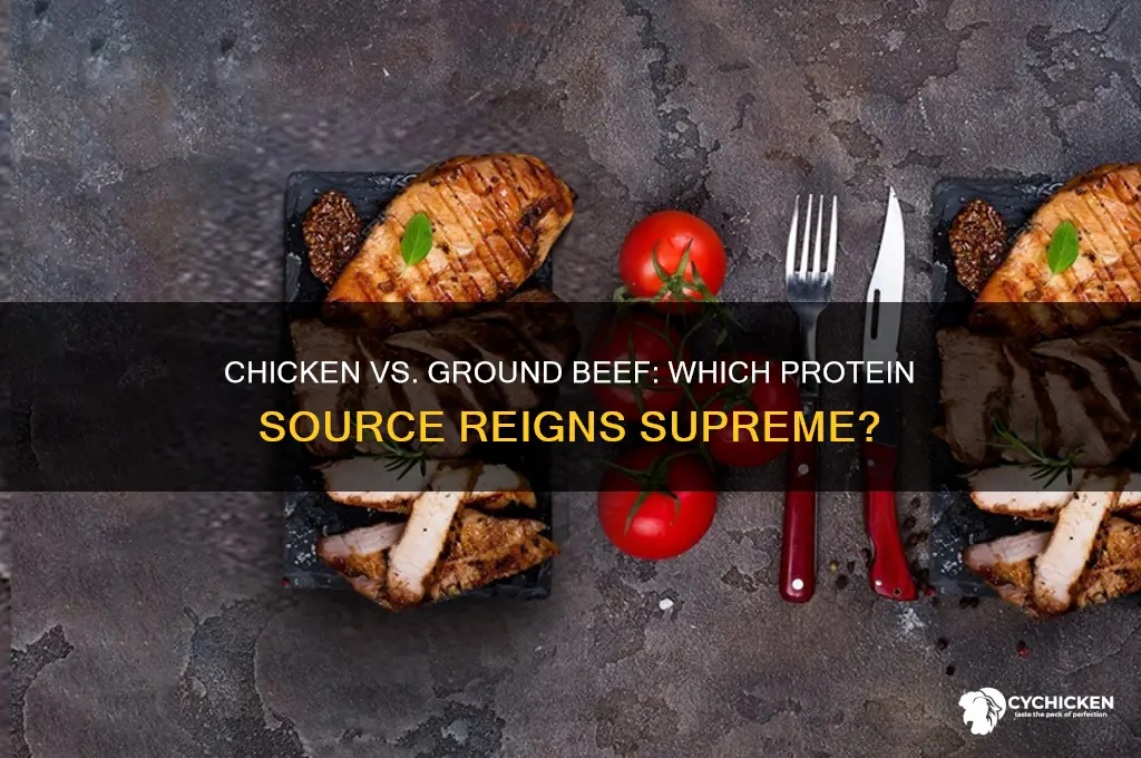 does chicken have more protein than ground beef