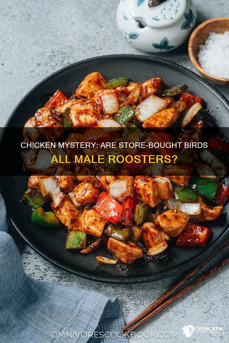 does chicken in the store made of male roosters