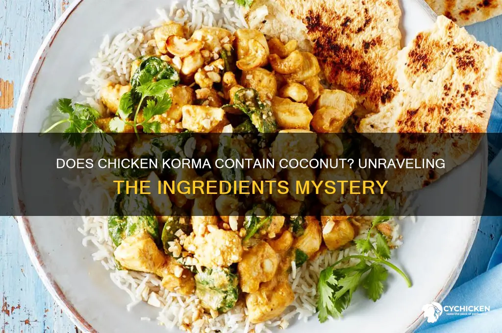 does chicken korma have coconut in it