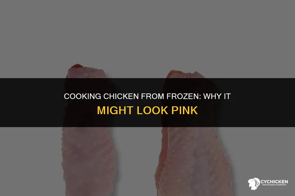 does chicken look pink when you cook it partially frozen