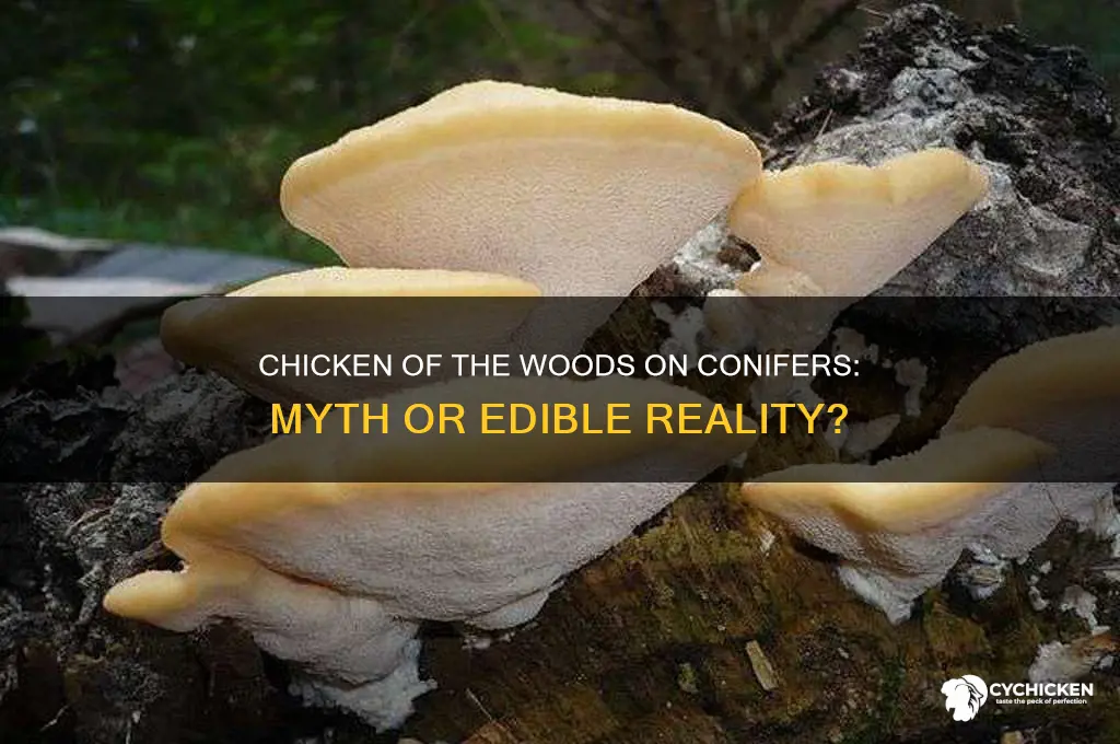 does chicken of the woods growing on conifers