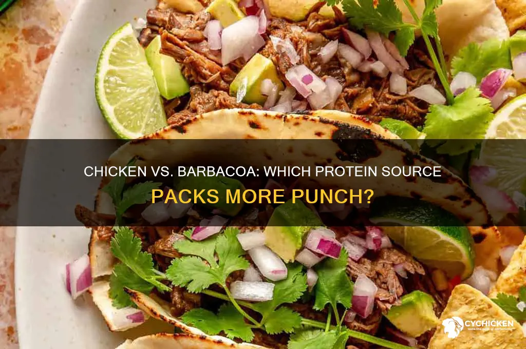 does chicken or barbacoa have more protein