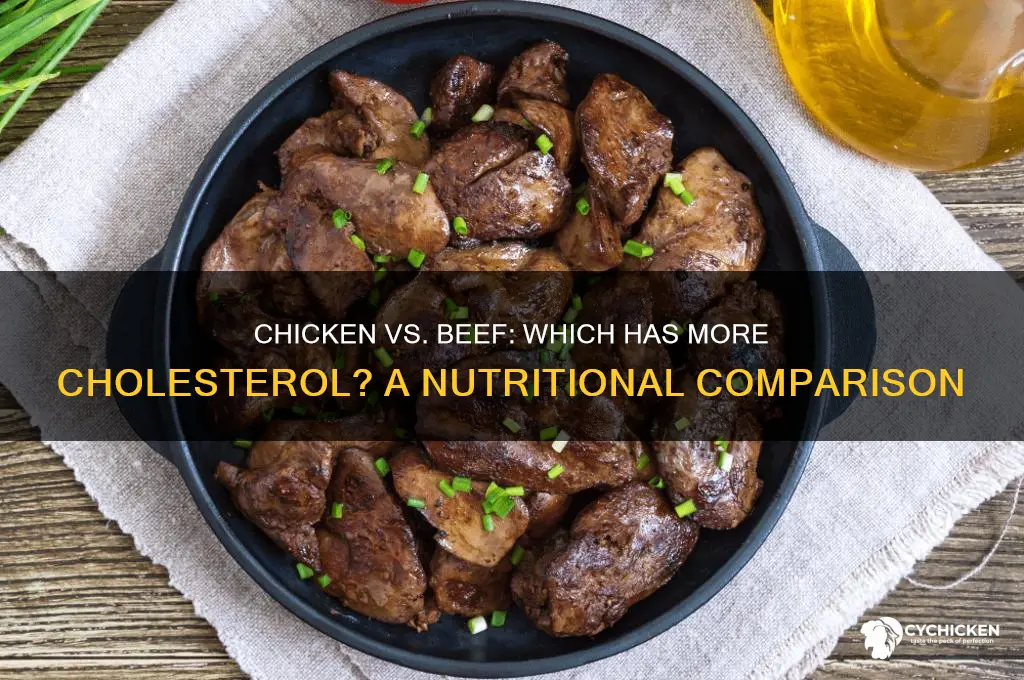 does chicken or beef have more cho