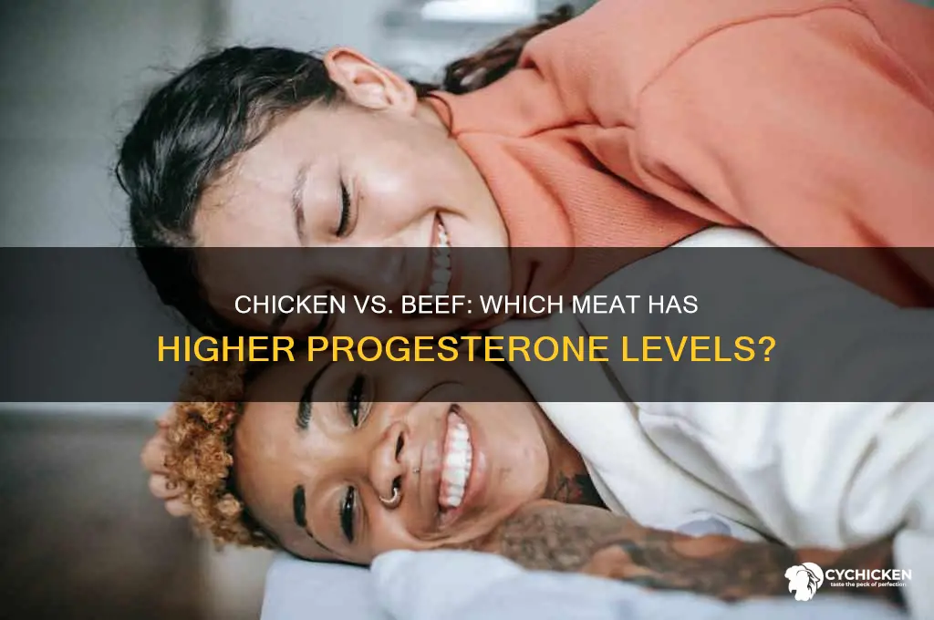 does chicken or beef offer more progesterone levels