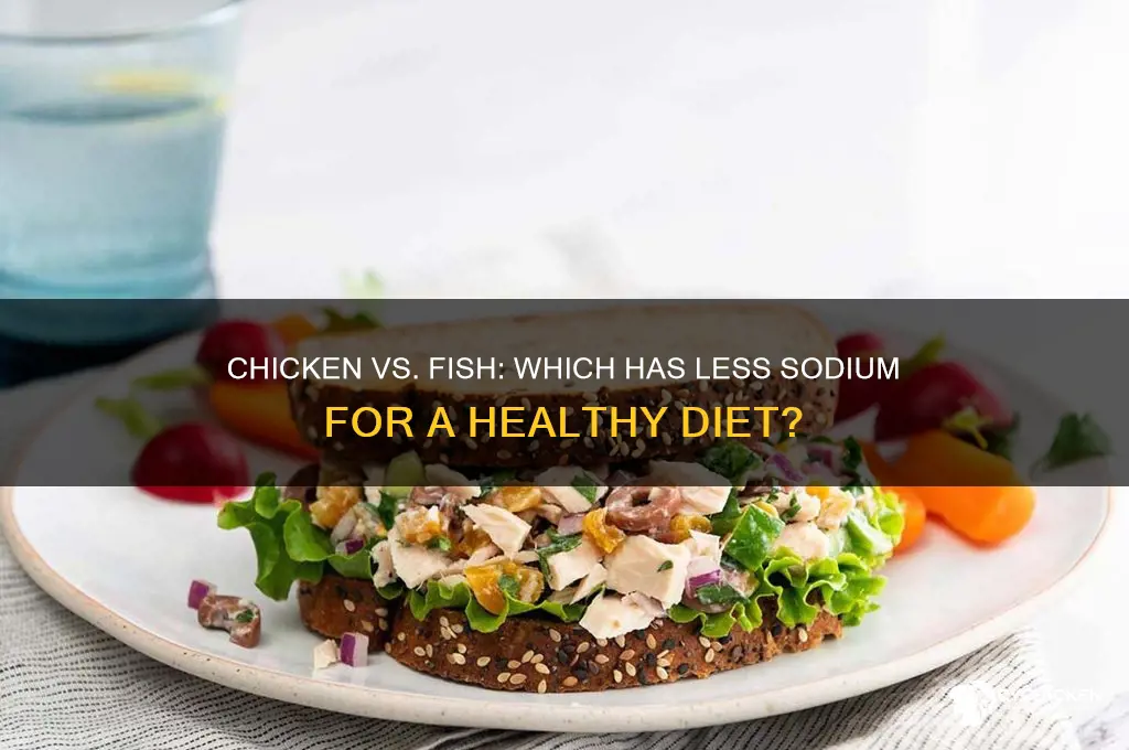 does chicken or fish have less sodium