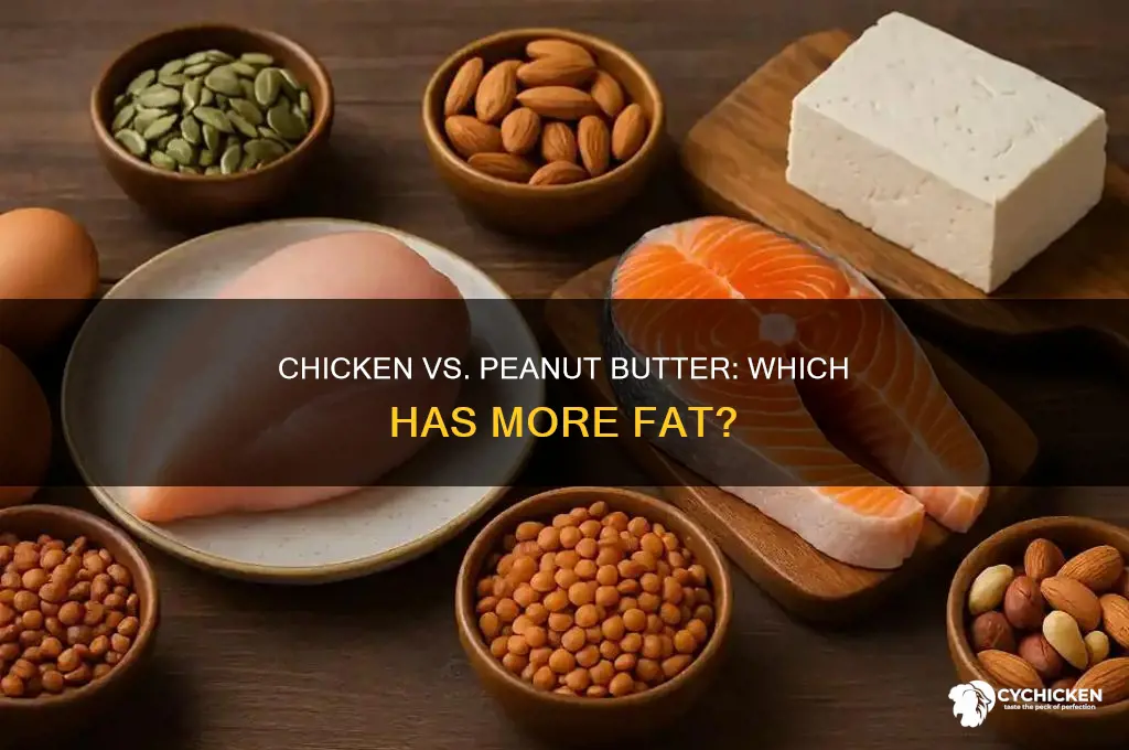 does chicken or peanut butter have more fat