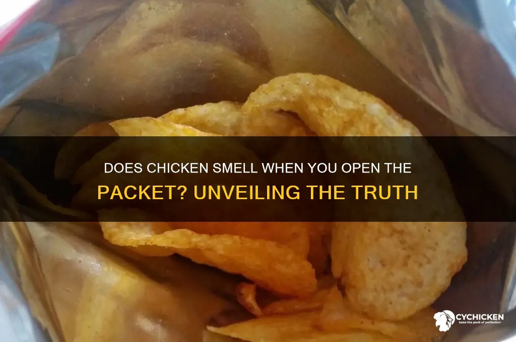 does chicken smell when you open the packet