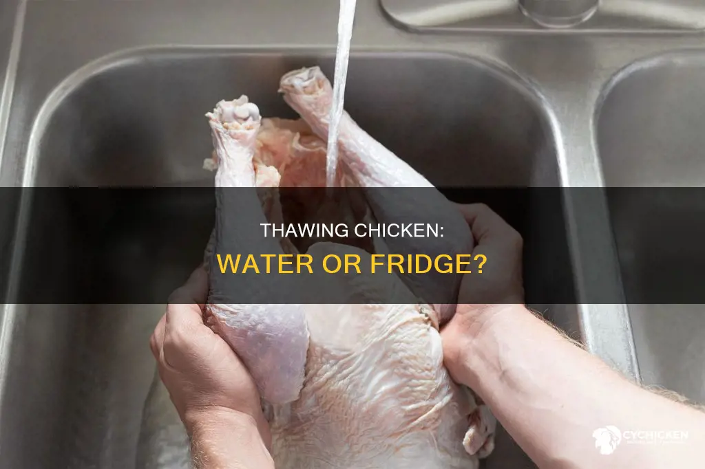 does chicken thaw faster in water in the fridge