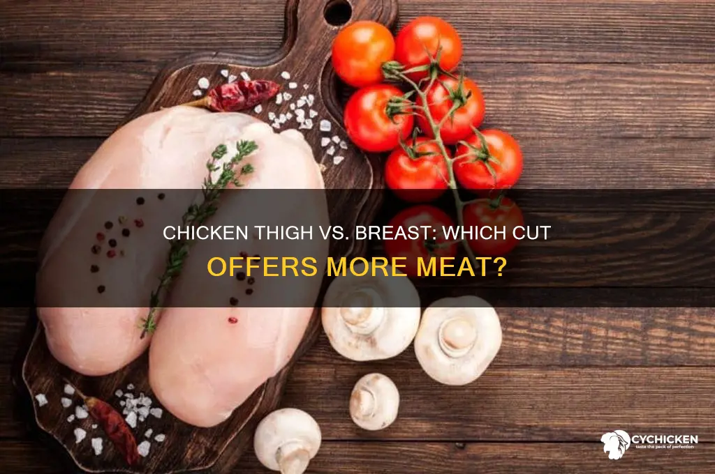 does chicken thigh or breast have more meat