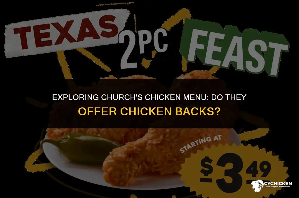 does churces chicken sale chicken backs
