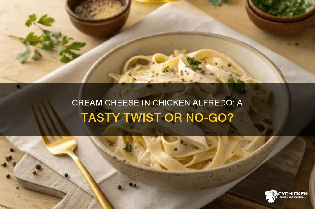 does cream cheese go in chicken alfredo