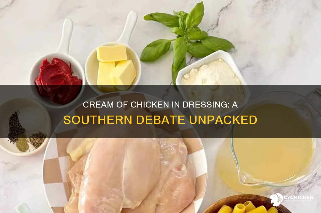 does cream of chicken go in dressing