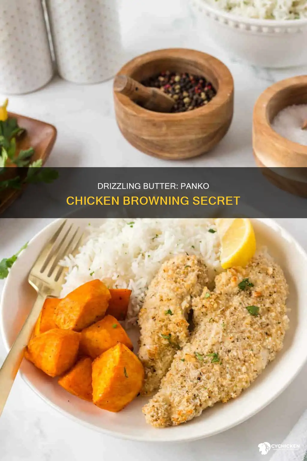 does drizzling butter ob top of panko chicken brown rhem