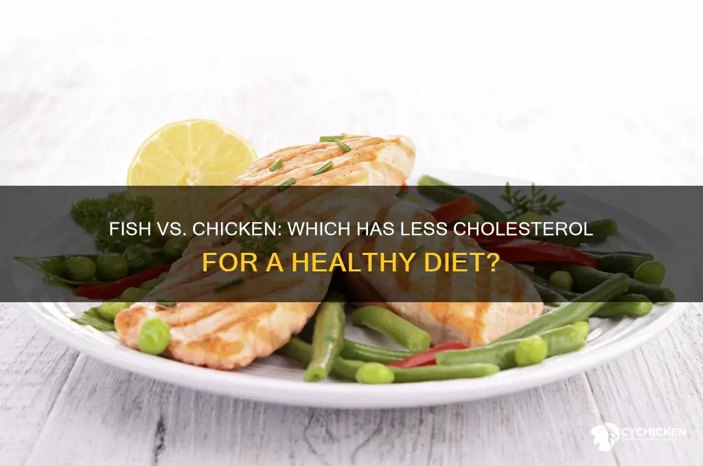 does fish have less cholesterol than chicken