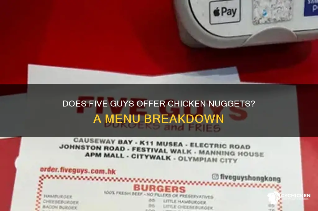 does five guys have chicken nuggets