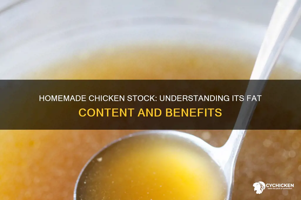 does hommade chicken stock have fat in it