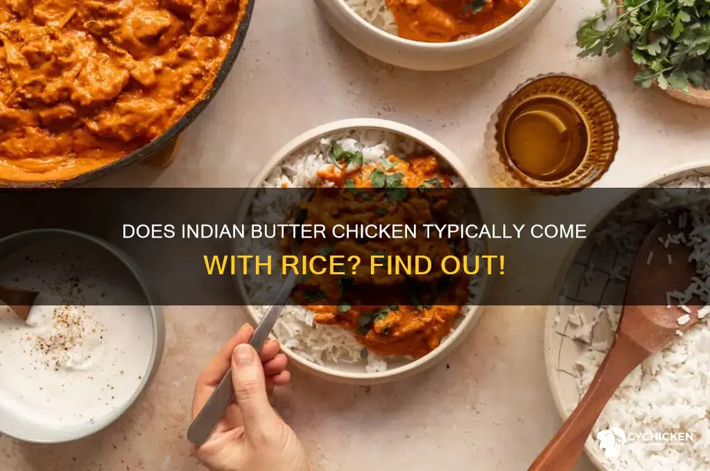 does indian butter chicken order include rice