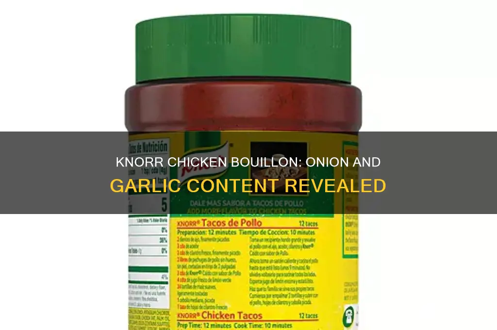 does knorr chicken bouillon contain onion or garlic