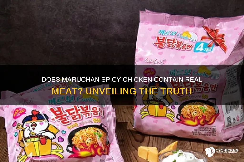 does maruchan spicy chicken have real meat