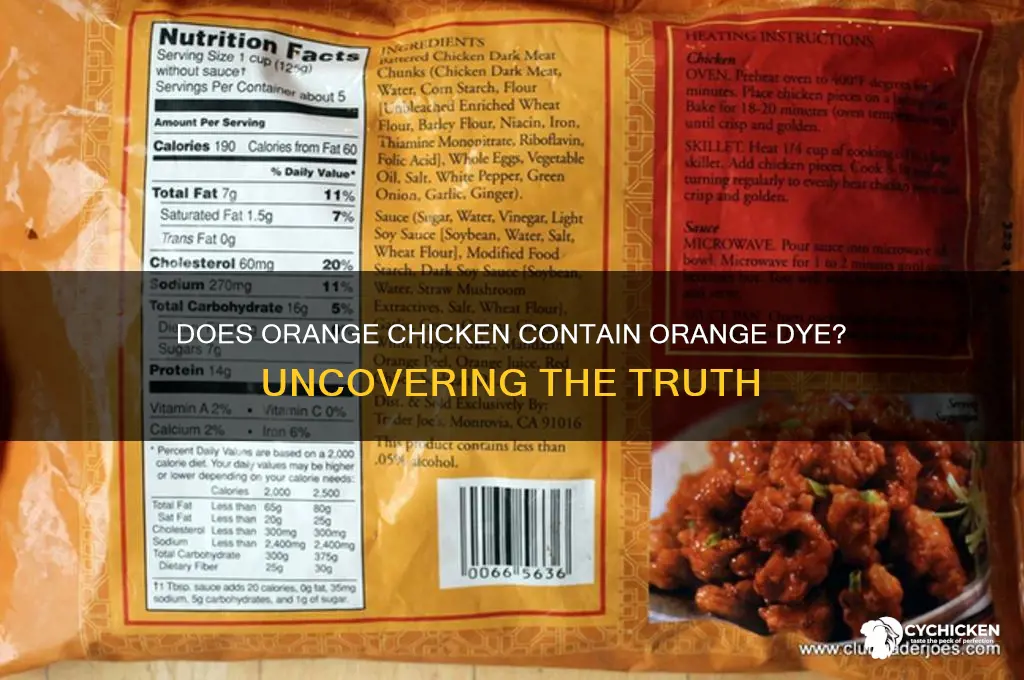 does orange chicken have oranges dye in it