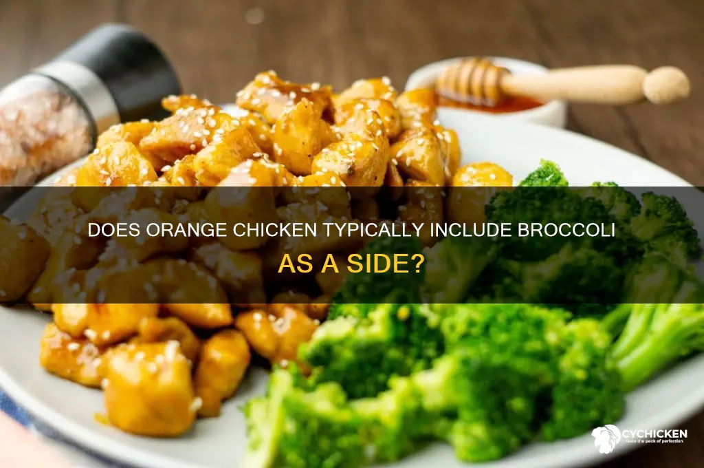 does orange chicken normally come with brocoli