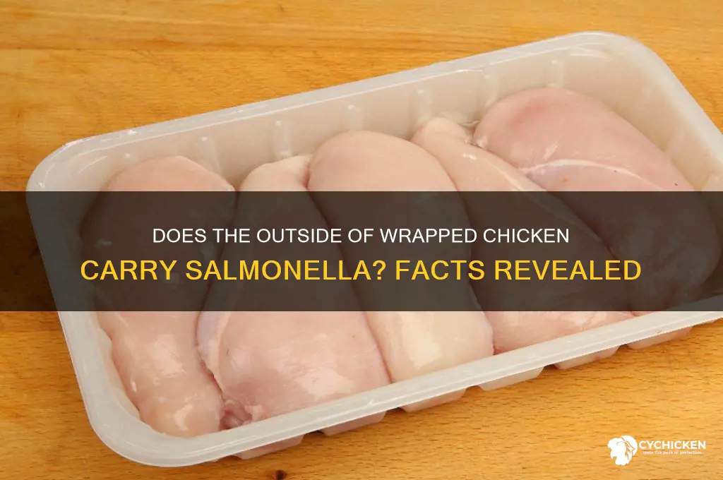 does outside of wrapped chicken have salmonella