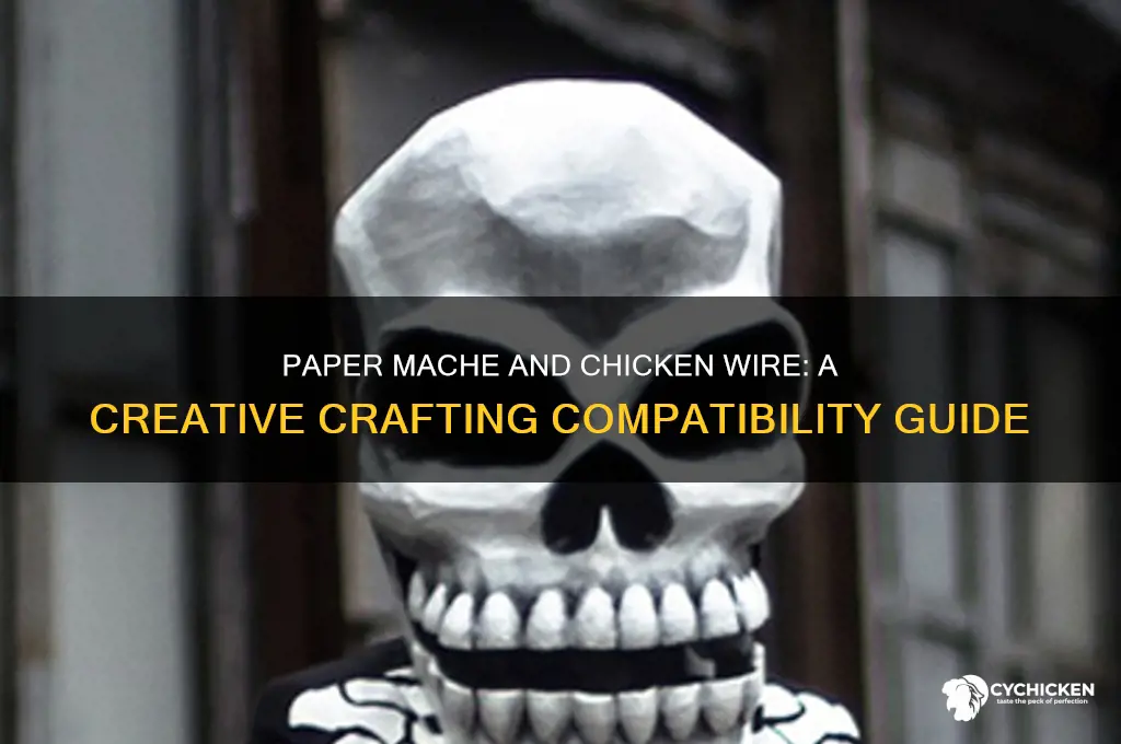 does paper mache stick to chicken wire
