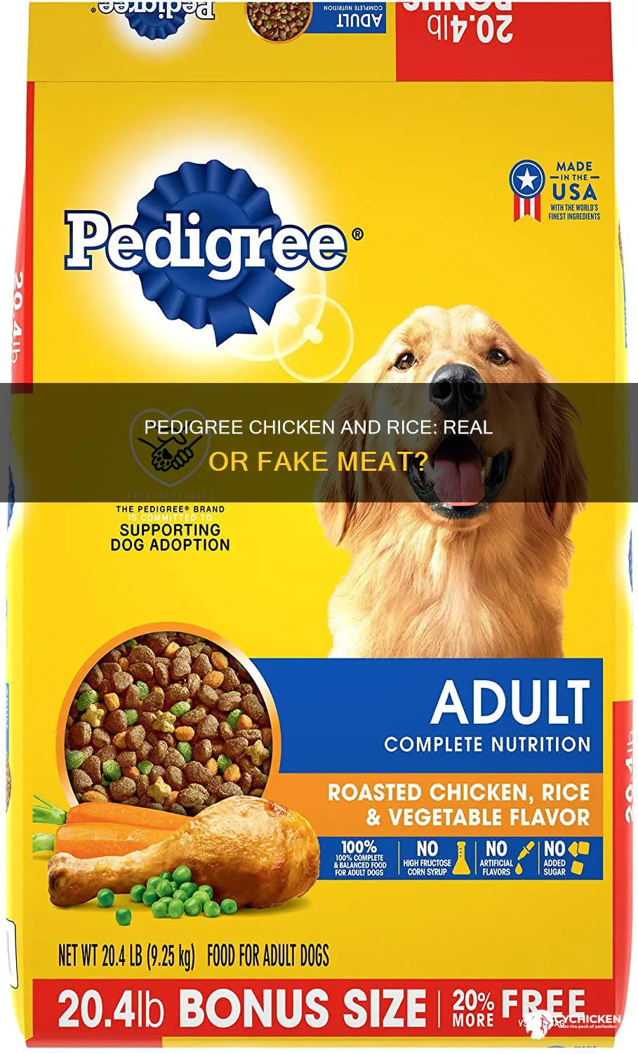 does pedegree chicken and rice dog food contain chicken