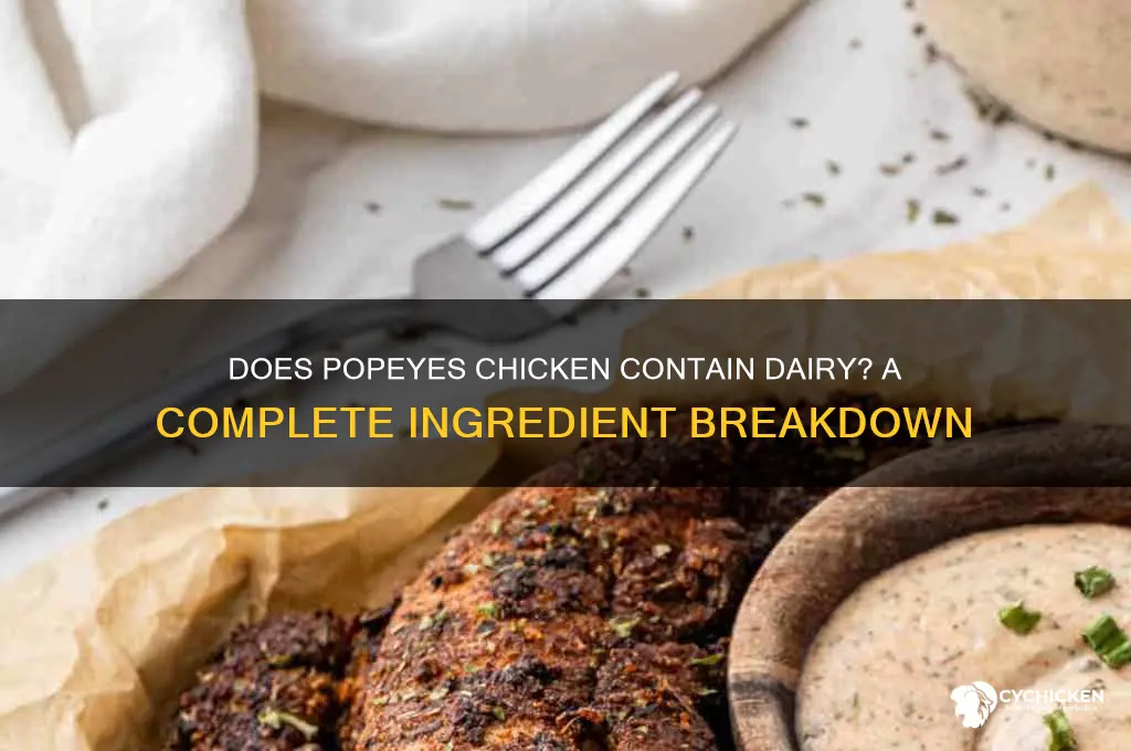 does popeyes chicken have dairy in it