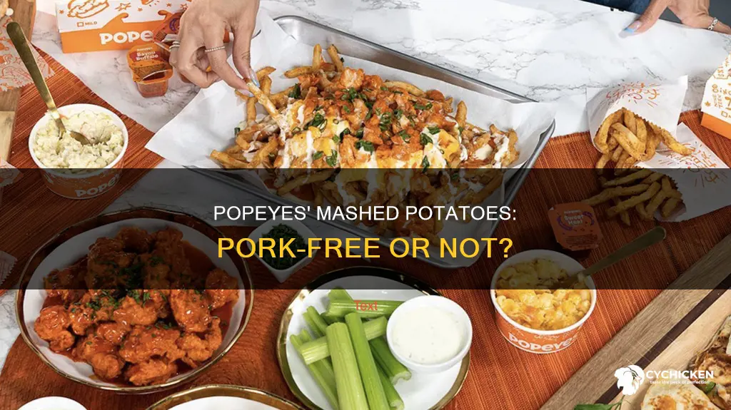 does popeyes chicken mashed potatoes and gravy have pork